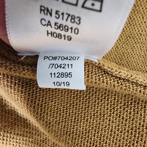 Maurices Cardigan Sweater Size XL Gold Pointelle Back Open Front Long Sleeve - Picture 10 of 11